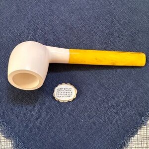 Unsmoked Vintage Genuine Block Meerschaum Pipe- Made in Turkey, circa 1980